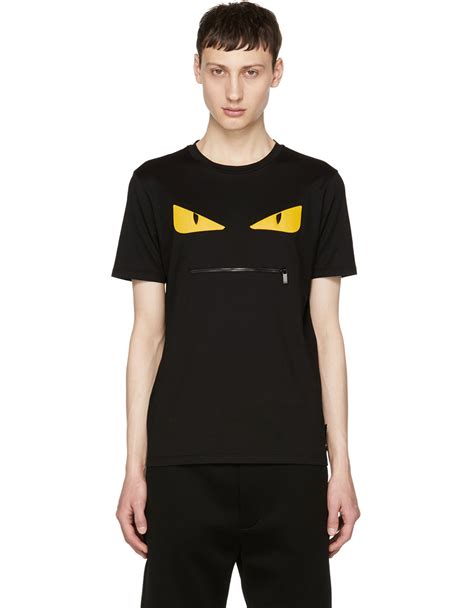 fendi black silk shirt|fendi t shirt zip mouth.